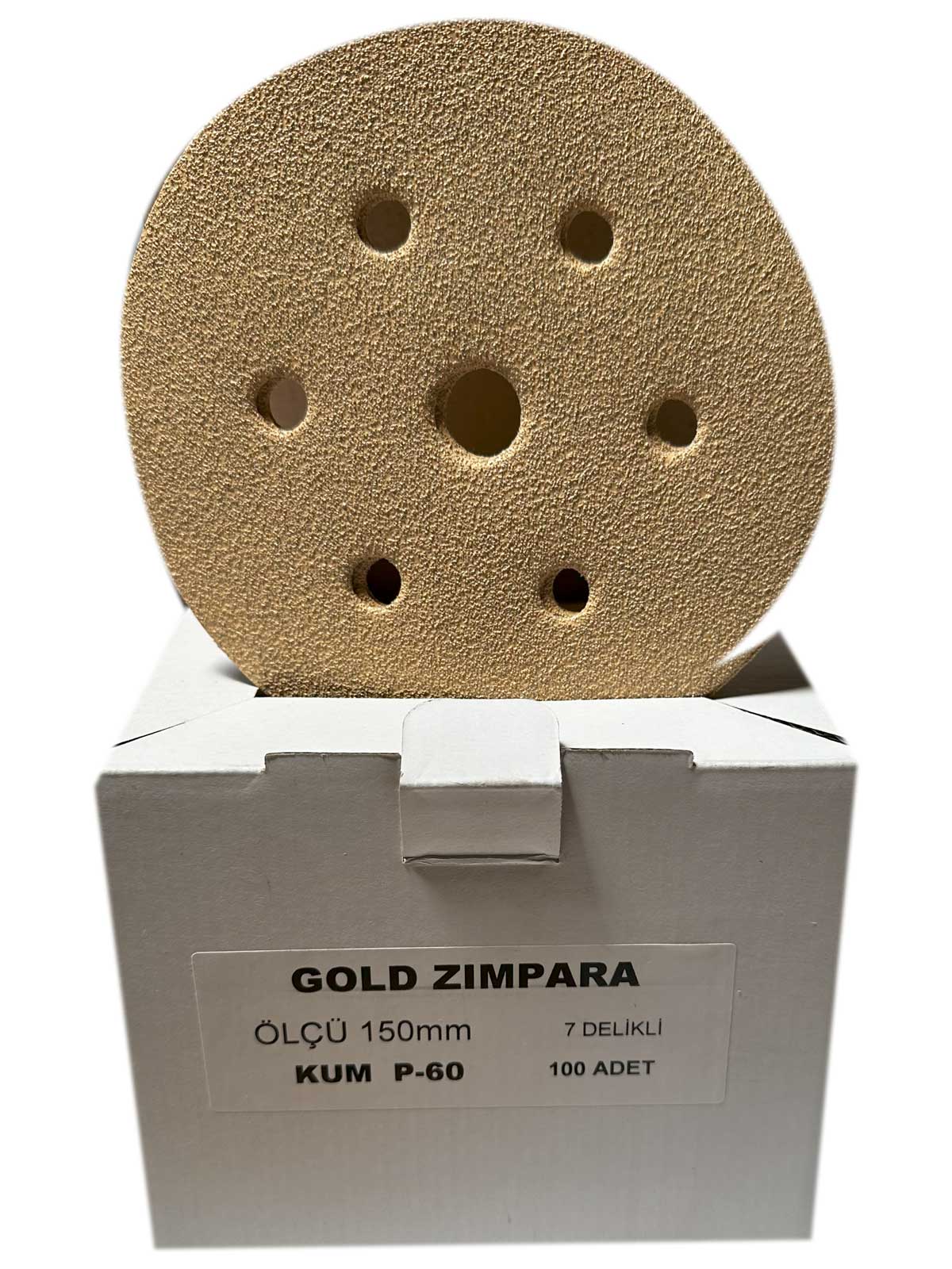 150mm çapta 7 delikli Cırtlı Gold Zımpara